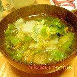 ふきのとう・白菜・野沢菜の味噌汁
